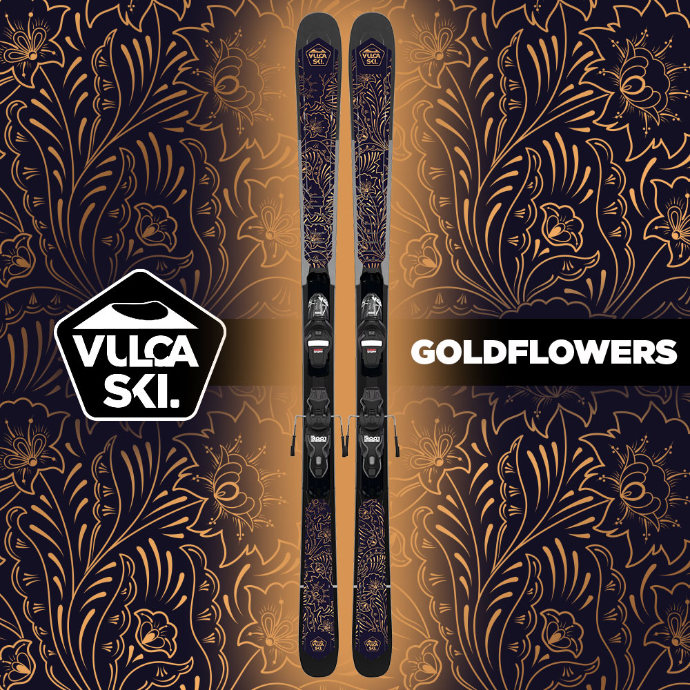 Kit Déco Ski VULCASKI ARTSPEED GoldFlowers 2023